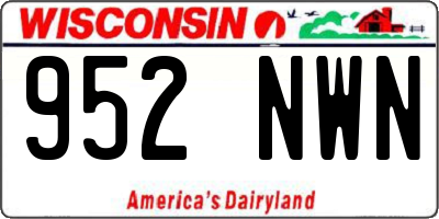 WI license plate 952NWN