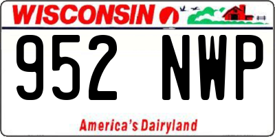 WI license plate 952NWP