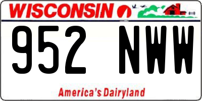 WI license plate 952NWW