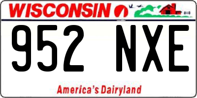 WI license plate 952NXE