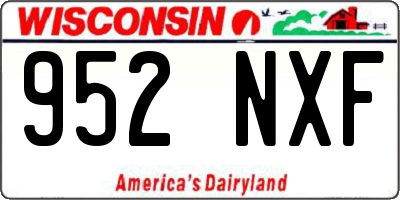 WI license plate 952NXF