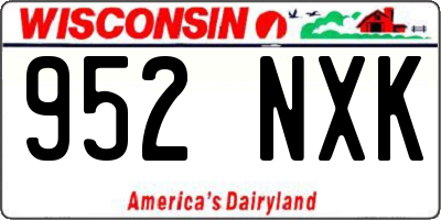WI license plate 952NXK