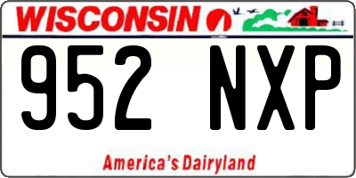 WI license plate 952NXP