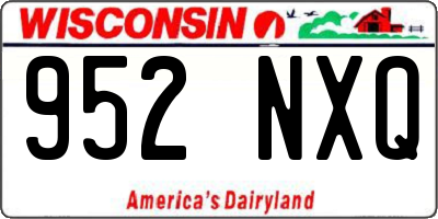 WI license plate 952NXQ