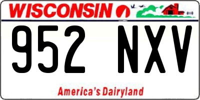 WI license plate 952NXV