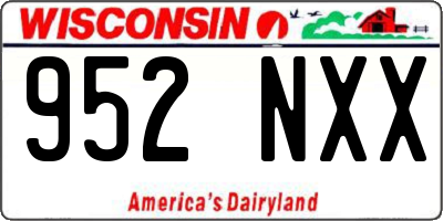 WI license plate 952NXX