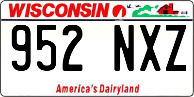 WI license plate 952NXZ