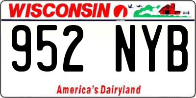 WI license plate 952NYB