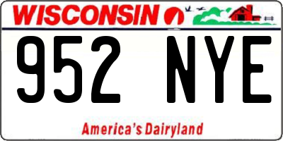 WI license plate 952NYE