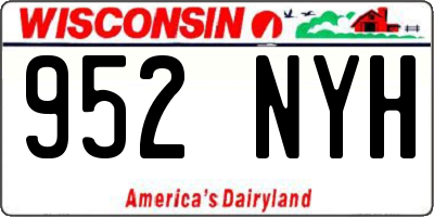 WI license plate 952NYH