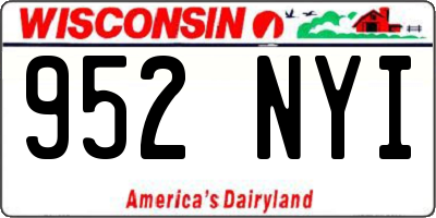 WI license plate 952NYI