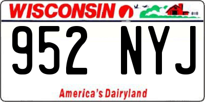 WI license plate 952NYJ