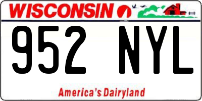 WI license plate 952NYL