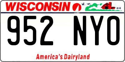 WI license plate 952NYO