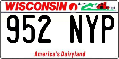 WI license plate 952NYP