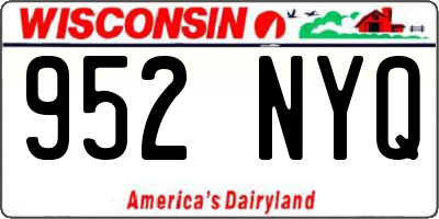 WI license plate 952NYQ