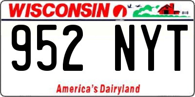 WI license plate 952NYT