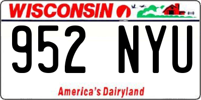 WI license plate 952NYU
