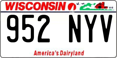 WI license plate 952NYV