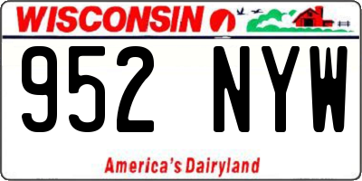 WI license plate 952NYW