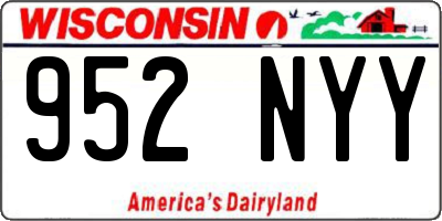 WI license plate 952NYY