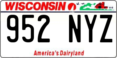 WI license plate 952NYZ