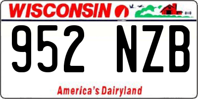 WI license plate 952NZB