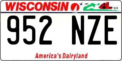 WI license plate 952NZE