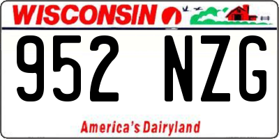 WI license plate 952NZG