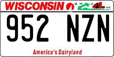 WI license plate 952NZN