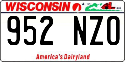 WI license plate 952NZO