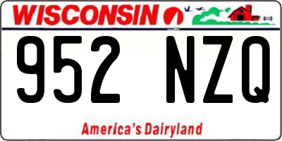 WI license plate 952NZQ