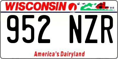 WI license plate 952NZR