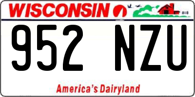 WI license plate 952NZU