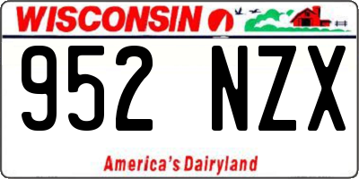 WI license plate 952NZX