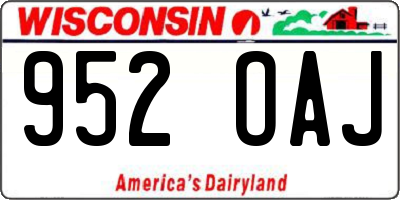 WI license plate 952OAJ