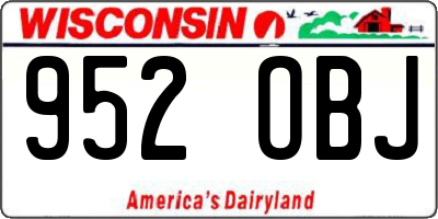 WI license plate 952OBJ