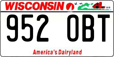 WI license plate 952OBT