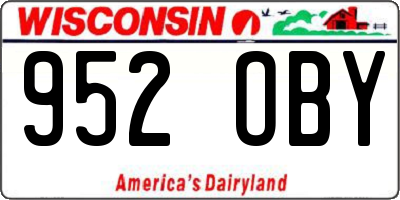 WI license plate 952OBY