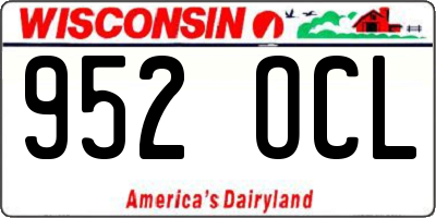 WI license plate 952OCL