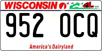 WI license plate 952OCQ