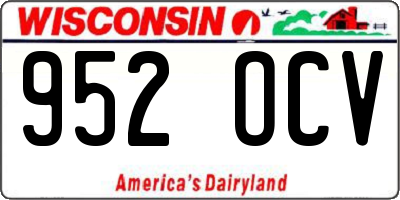 WI license plate 952OCV