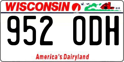 WI license plate 952ODH