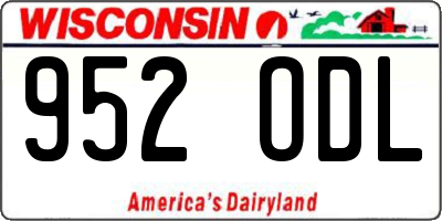 WI license plate 952ODL
