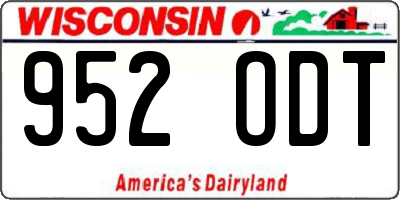 WI license plate 952ODT