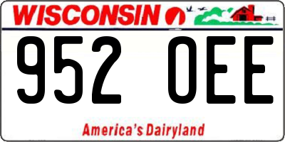 WI license plate 952OEE