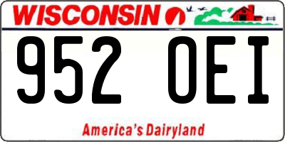 WI license plate 952OEI