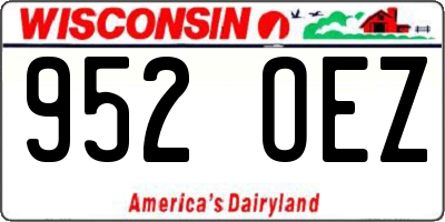 WI license plate 952OEZ