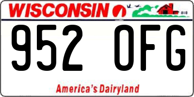 WI license plate 952OFG