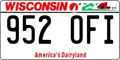 WI license plate 952OFI